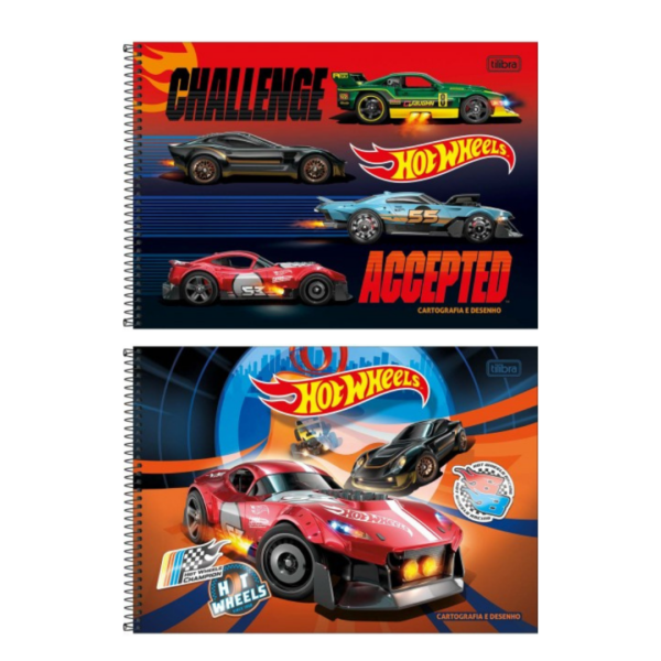 Caderno de Desenho e Cartografia Hotwheels 80fls- Tilibra