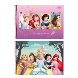 Caderno de Desenho e Cartografia Princesas 80fls- Tilibra