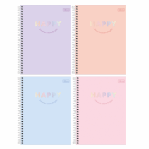 Caderno Espiral Universitário Capa Dura 16 Matérias Happy 256fls- Tilibra