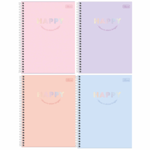 Caderno Espiral Universitário 1 Matéria Happy 80fls- Tilibra