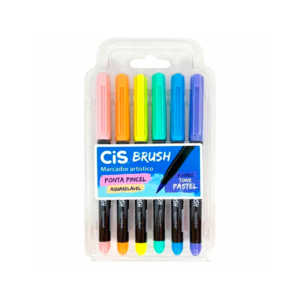 Caneta Brush Pastel Aquarelável 6x1 Cis