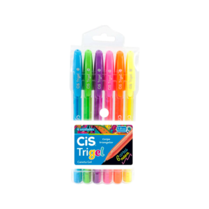 Caneta Gel 6 Cores Trigel Neon- CIS