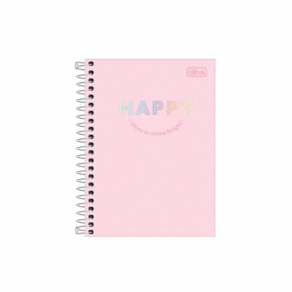 Caderneta Espiral Capa Dura 1/4 Happy 80Fls- Tilibra - Imagem 2