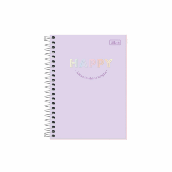 Caderneta Espiral Capa Dura 1/4 Happy 80Fls- Tilibra - Imagem 3