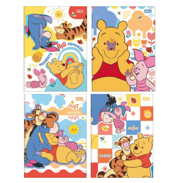 Caderno Brochura Capa Dura Pautado 80fls Ursinho Pooh- Tilibra
