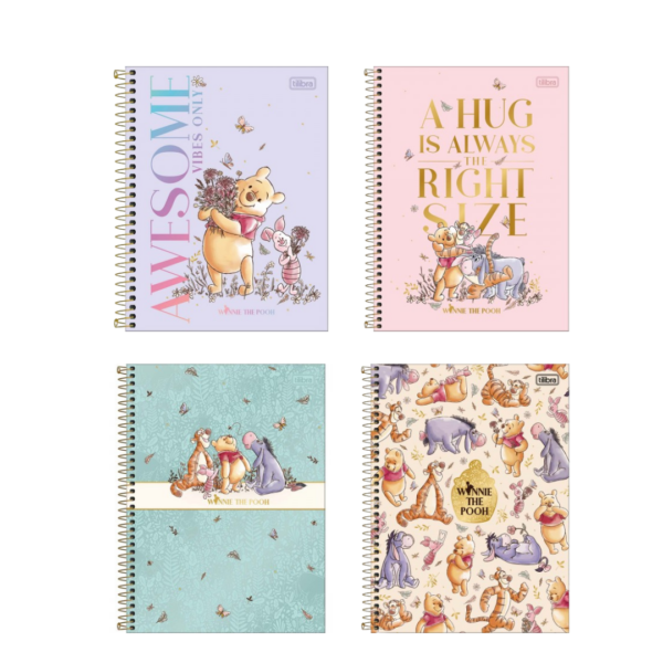 Caderno Espiral Colegial 10 Matérias Pooh 160fls- Tilibra