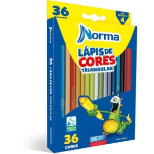 Lápis De Cor Triangular Norma 36 Cores Com Apontador