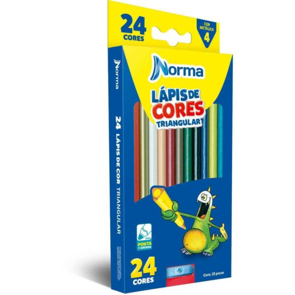 Lápis de Cor Triangular 24 Cores- Norma