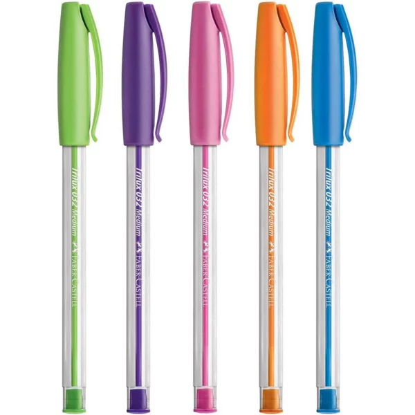 Kit Caneta Esferográfica Triangular Trilux 5 Cores 1,00mm- Faber-castell