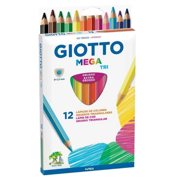 Lápis De Cor Giotto Jumbo Mega Tri 12 Cores