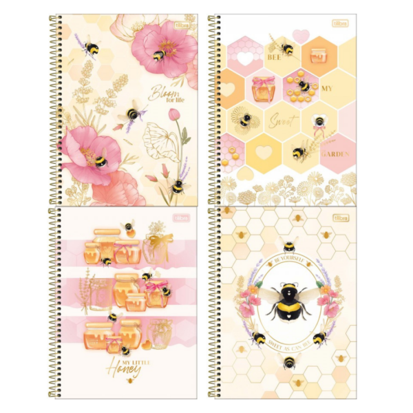 Caderno Espiral Capa Dura Honey Bee 10 Matérias 160fls- Tilibra