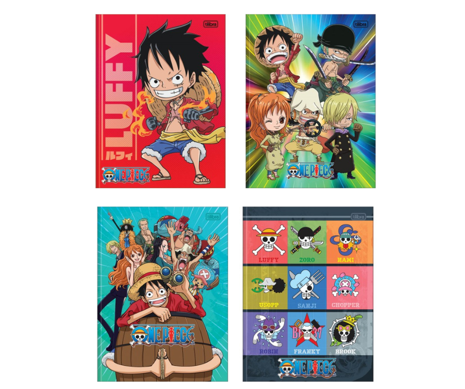 Kit Combo 2 Cadernos De Desenho Capa Dura One Piece Anime 80