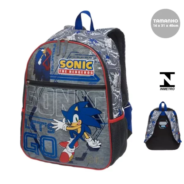 Mochila de Costas Sonic Cinza- Pacific