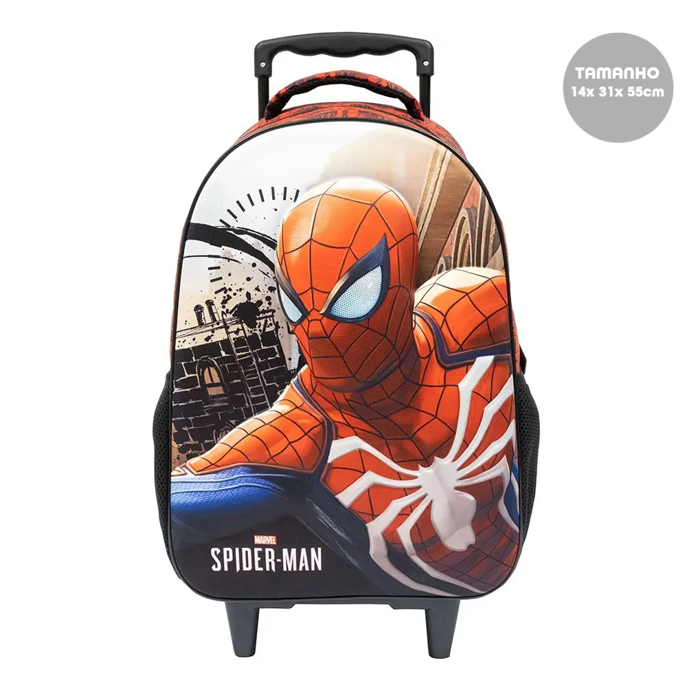 Mochila de Rodinhas P 360 Marvel Homem Aranha Vermelha