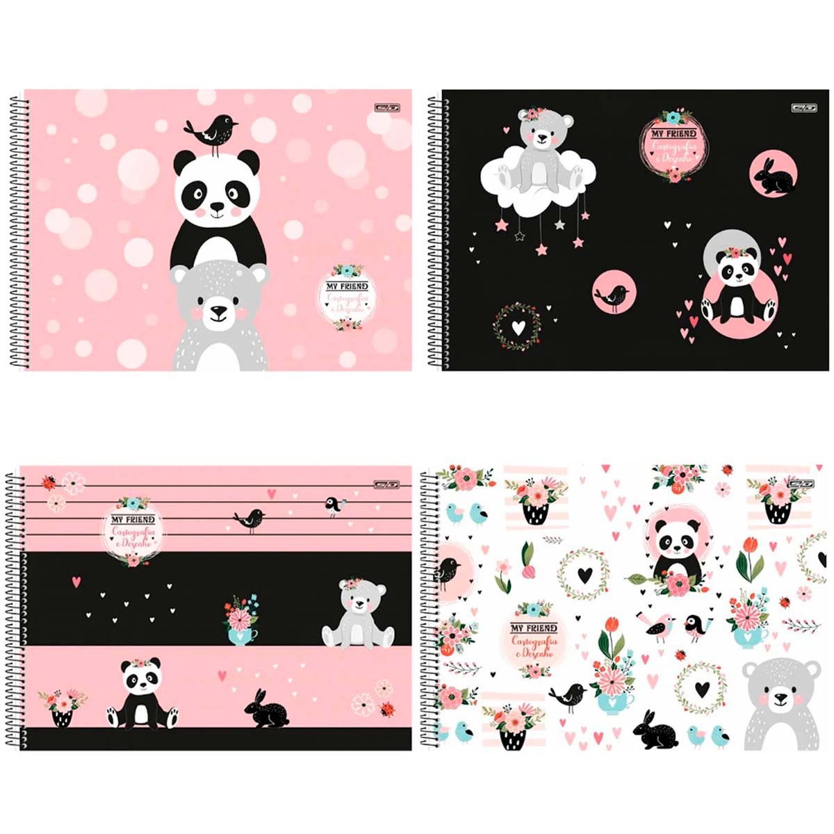 Caderno de Desenho 80Fls Panda Lovely Tilibra – Livraria e