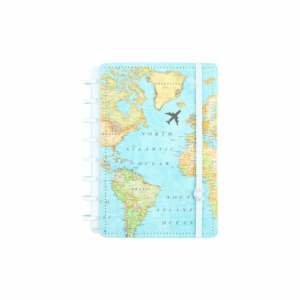 Caderno Inteligente A5 By Go Case Mapa Mundi Azul 80fls- Caderno Inteligente