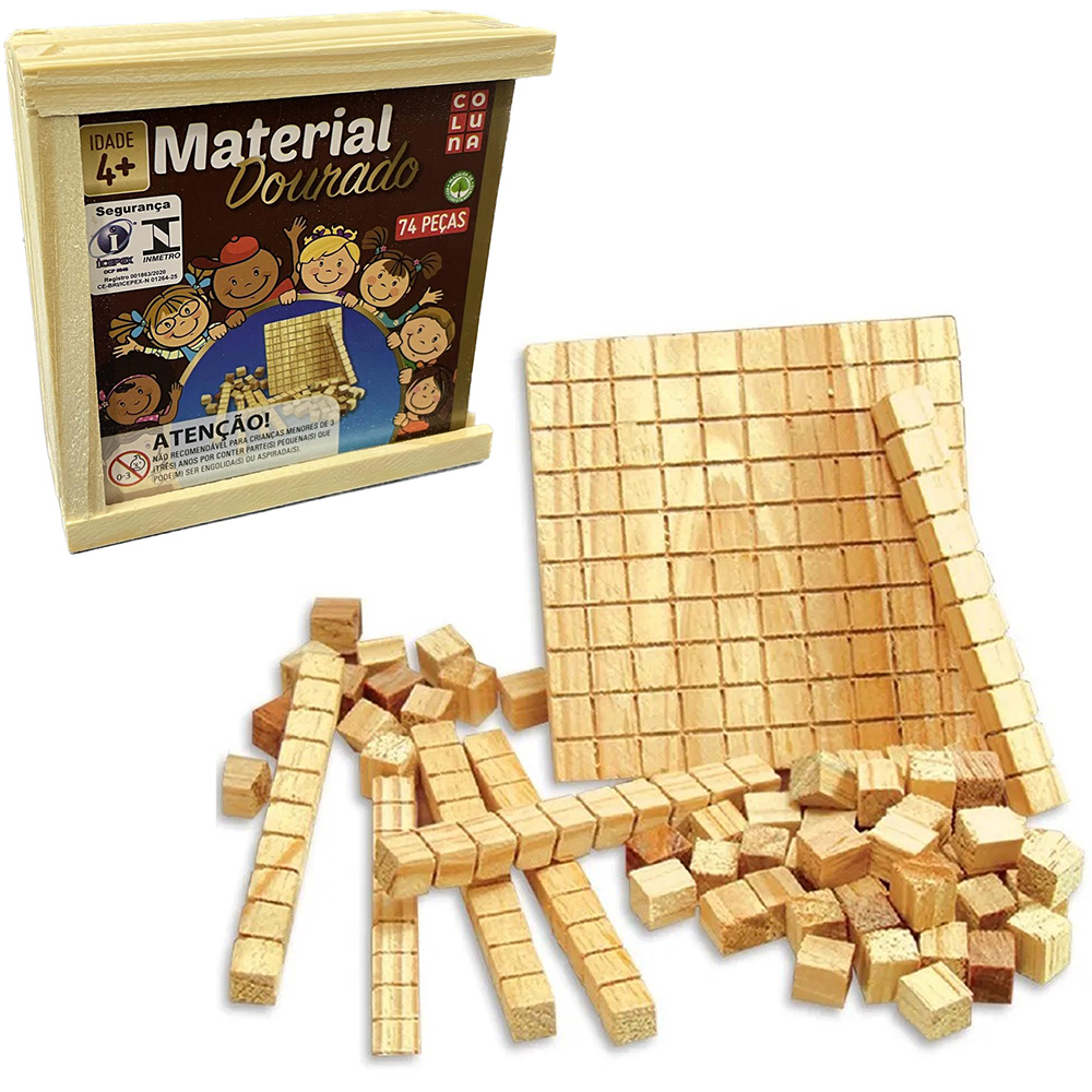 Coleção escolar - Jogo material dourado individual madeira 62 e 111 peças -  Livrarias Curitiba