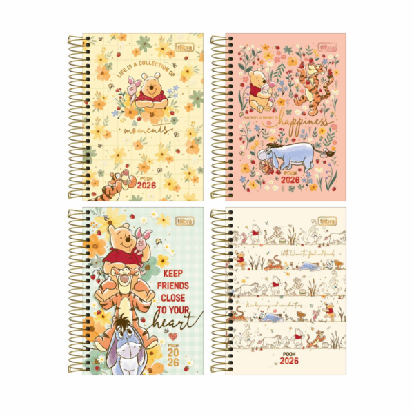 Agenda Espiral Diária Ursinho Pooh M5 2026- Tilibra