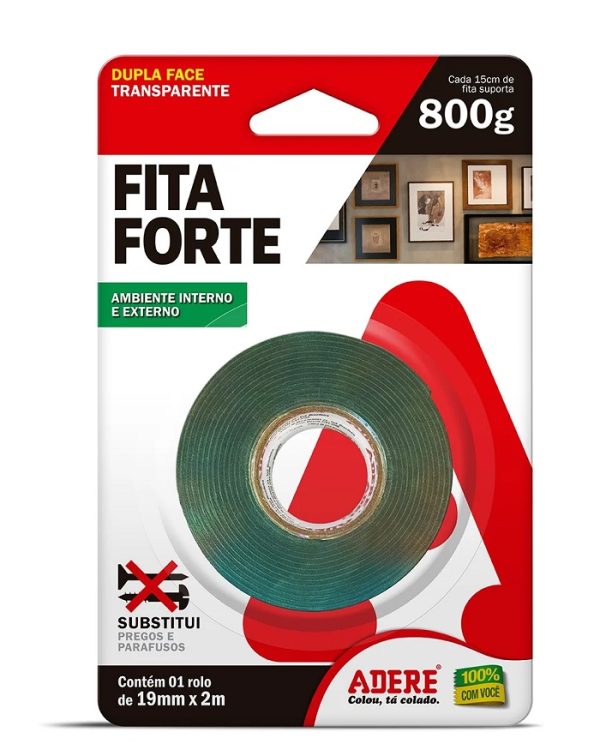 Fita Dupla Face Transparente 12mmX2mt- Adere