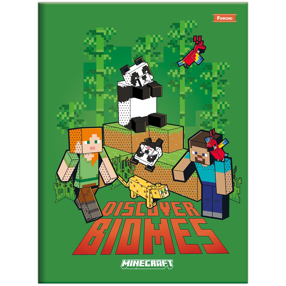 Caderno Brochura Capa Dura 1/4 Minecraft 48fls- Foroni - Imagem 4