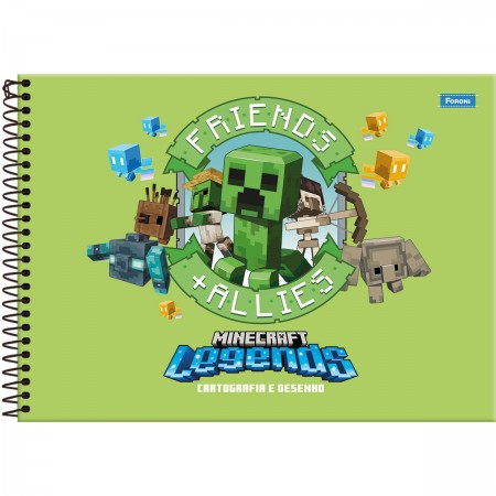 Caderno de Desenho Capa Dura 80fls Minecraft- Foroni – Livraria e