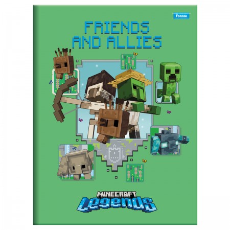 3 Caderno Minecraft Espiral + Brochura 1/4 + Caderno Desenho