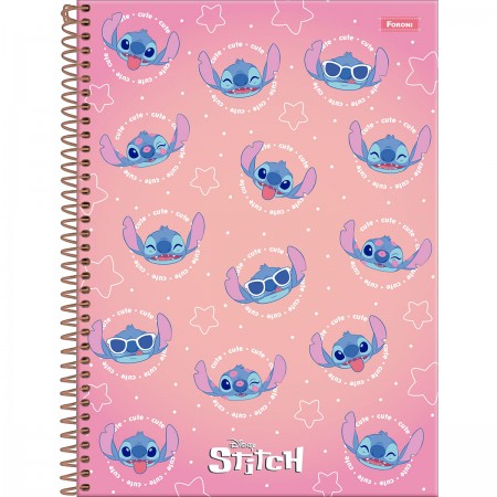 Caderno Espiral Univ Stitch Sorrindo 10Mat 160fls Foroni