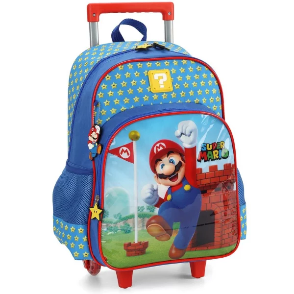 Mochila de Rodinhas Super Mario Azul- Luxcel