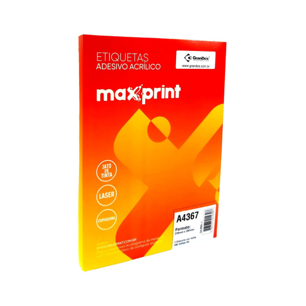 Etiquetas Adesivo Acrílico 210mmX297mm- Maxprint