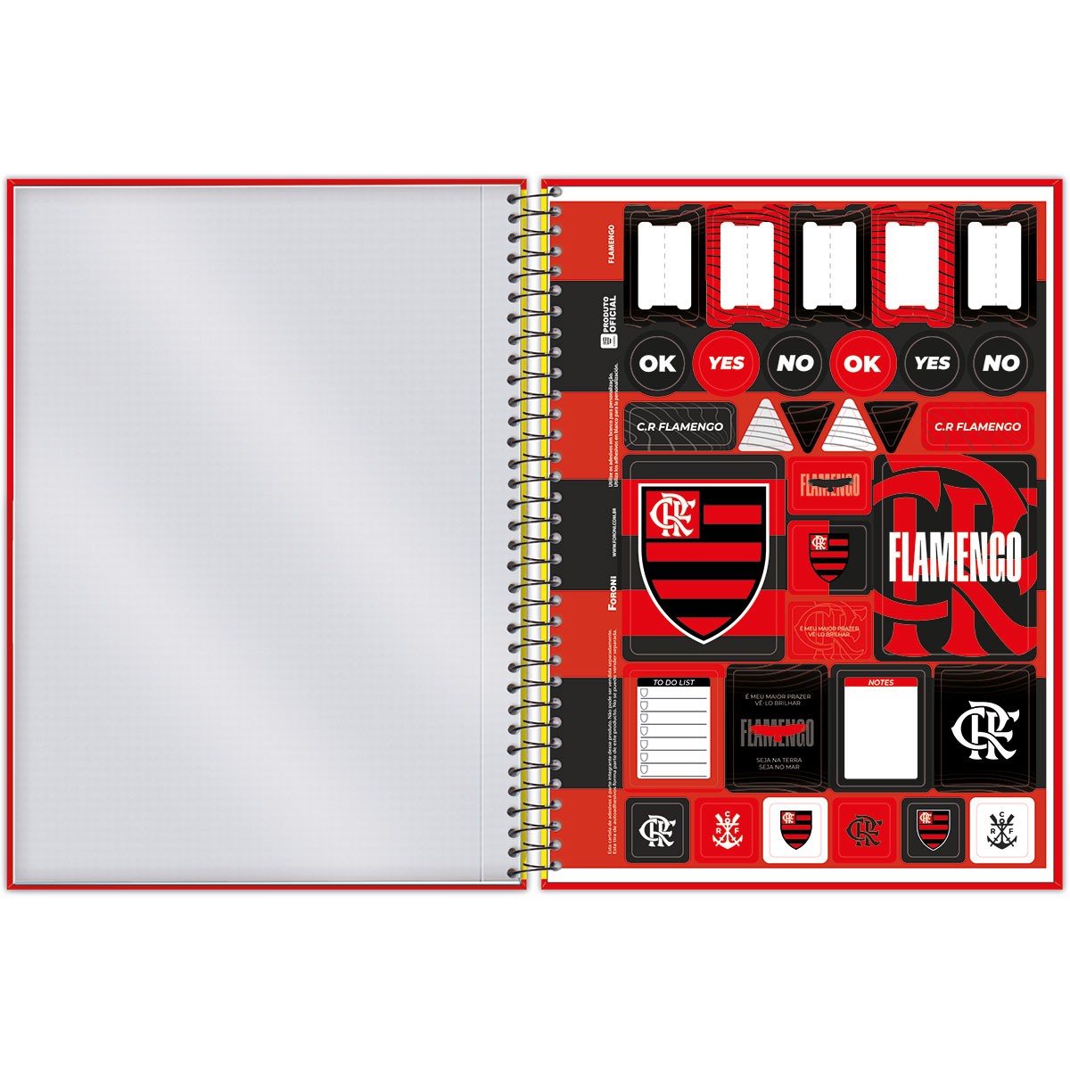 Caderno Universitário Espiral 10 Matérias Flamengo 80fls- Foroni - Imagem 8