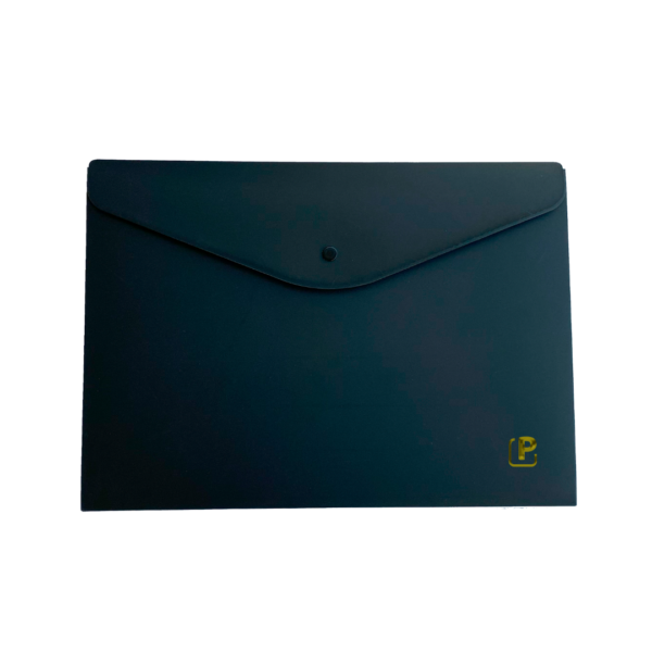 Pasta Envelope com Botão Preta- Polibras