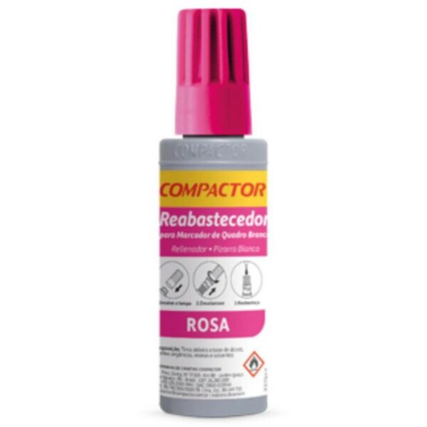 Reabastecedor de Pincel para Quadro Branco Rosa 30ml- Compactor
