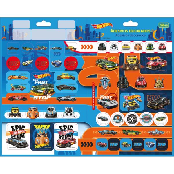 Cartela de Adesivos Hotwheels- Tilibra