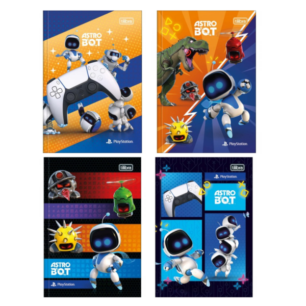 Caderno Brochura Capa Dura Pautado Astro Bot 80fls- Tilibra
