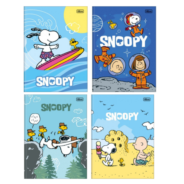 Caderno Brochura Capa Dura Pautado Snoopy 80fls- Tilibra