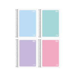 Caderneta Espiral Capa Flexível ZIP Cores Pastéis 48fls- Tilibra
