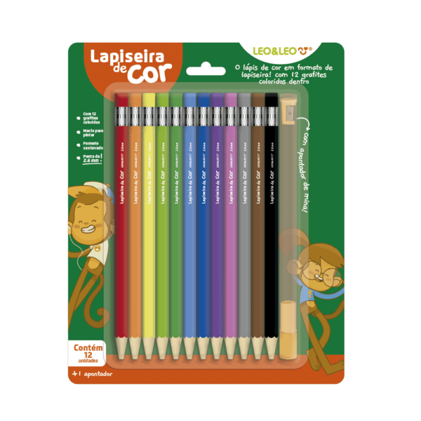 Kit Lapiseira de cor 12 Cores- Leo e Leo