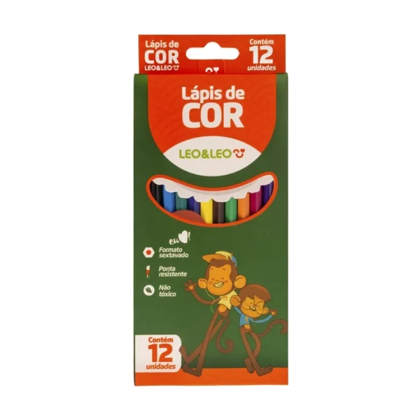 Lápis de cor Sextavado 12 Cores- Leo e Leo
