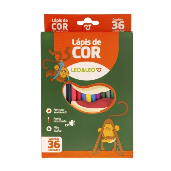 Lápis de cor Sextavado 36 Cores- Leo e Leo