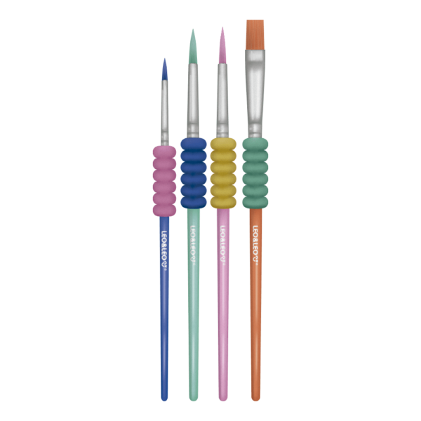 Kit Pincel Ergonômico 4 Unidades- Leo e Leo