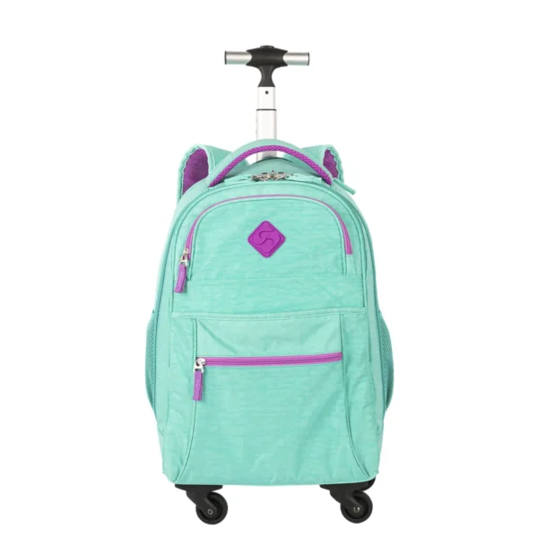 Mochila de Rodinhas 360° Especial Crinkle Turquesa- Sestini