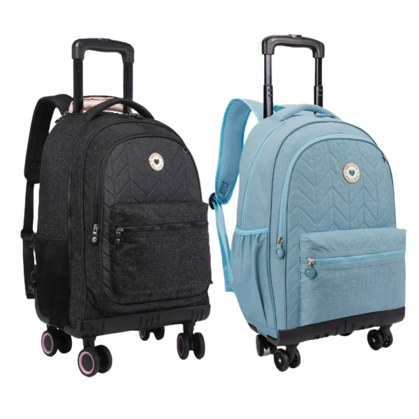 Mochila de Rodinhas Glitter 360° KK2591 Cores- Kika