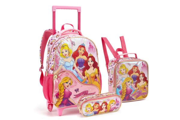 Kit Mochila de Rodinhas/Estojo e Lancheira Dream- Seanite