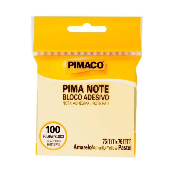 Bloco Adesivo Amarelo Pastel 76mmX76mm 100fls- Pimaco