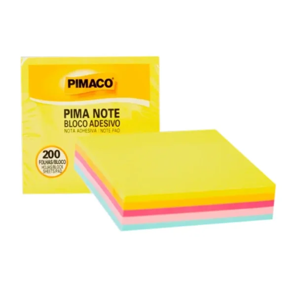 Bloco Adesivo Multicor Neon 76mmX76mm 200fls- Pimaco