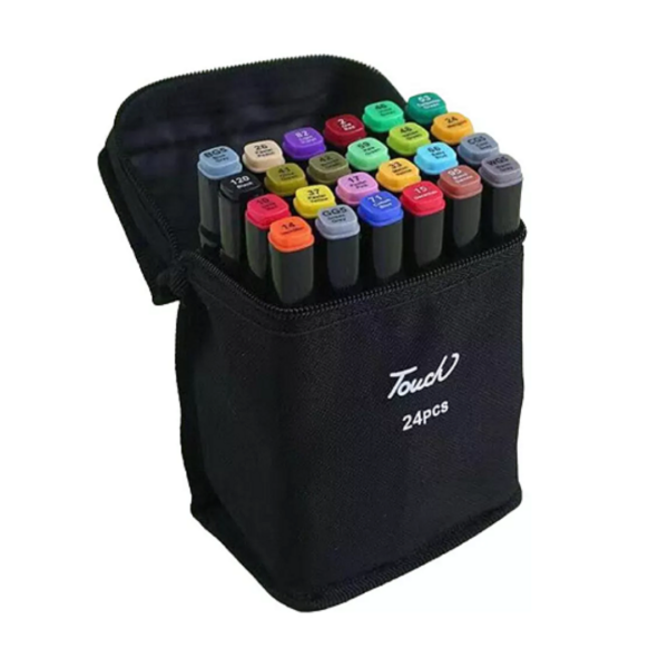 Kit de Canetas Touch Ponta Dupla 24 Cores