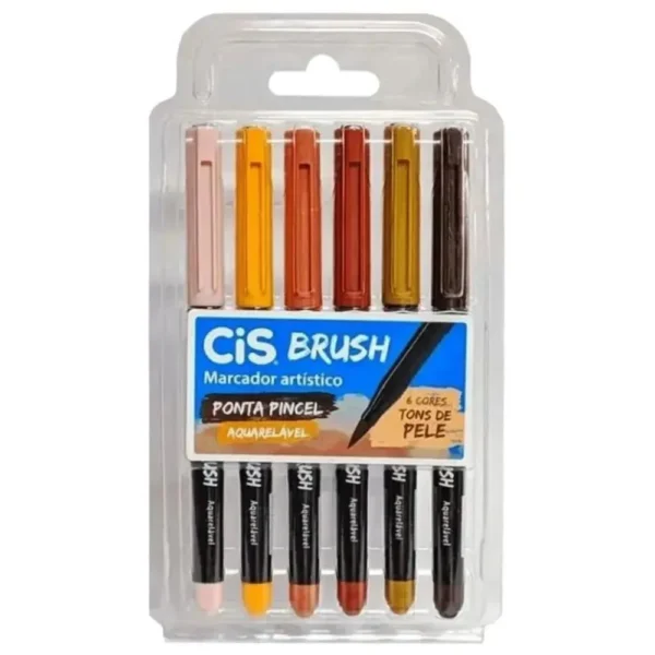 Caneta Brush Tons de Pele 6 Cores- CIS