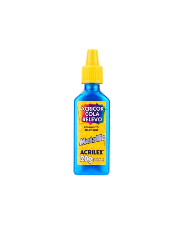 Acricor Cola Relevo Metallic Azul 20g- Acrilex