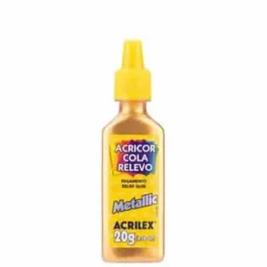 Acricor Cola Relevo Metallic Ouro 20g- Acrilex