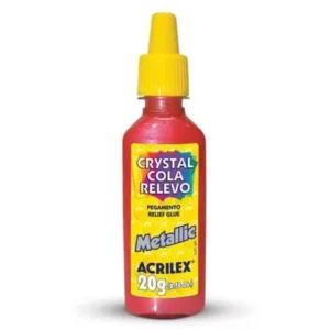 Acricor Cola Relevo Metallic Vermelha 20g- Acrilex